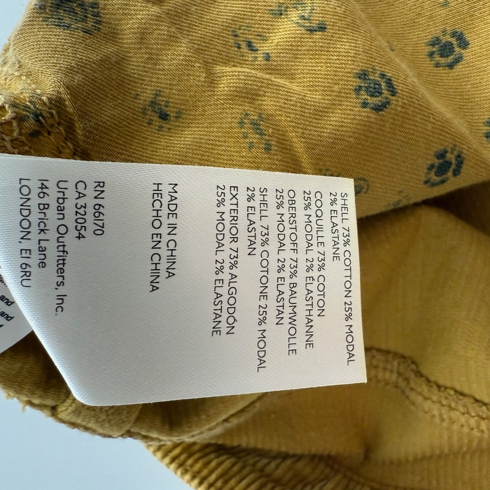 Anthropologie Pilcro The Yaya Midrise Cotton Blend Corduroy Gold Crop Pants 18W - Picture 7 of 12